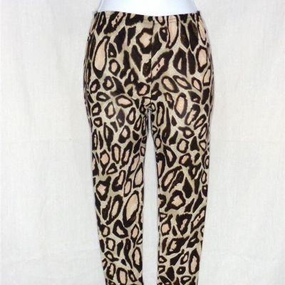 BEACH FASHION BROWN CHEETAH SKIN PRINT SM/MED SEXY COMFY LEGGINGS YOGA PANTS